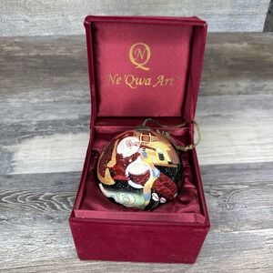 NE'QWA ART SANTA Claus "List" CHRISTMAS ORNAMENT, Stewart Sherwood, Hand Painted